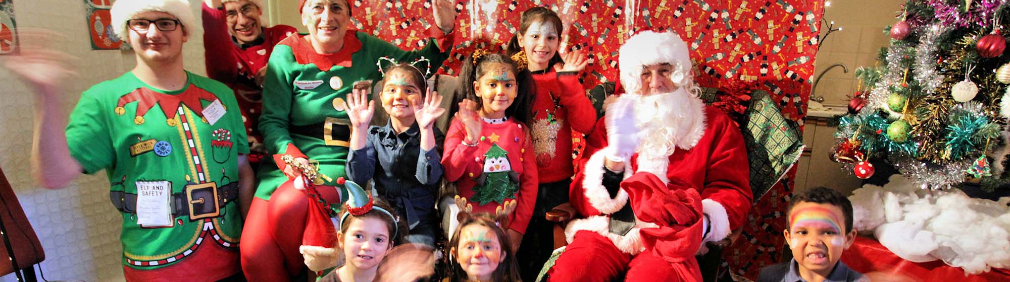 Santa and children